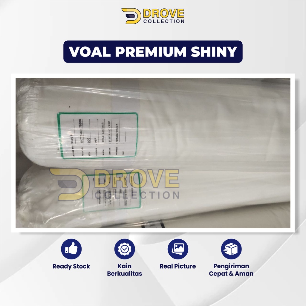 Kain Voal Premium Shiny Bahan Per Roll 50 Yard