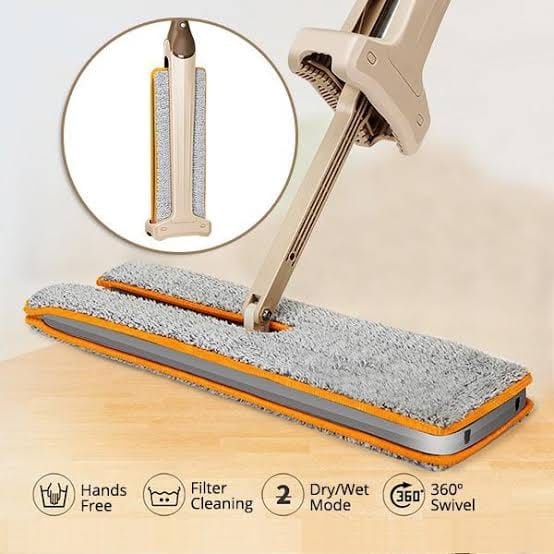 Alat Pel Lantai Peras Tarik Flat Mop GSF Lazy Mop  Dengan Perasan Praktis
