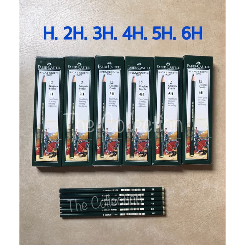 

ATK0560FC paket isi 6 pensil H 2H 3H 4H 5H 6H Faber Drawing Pencil