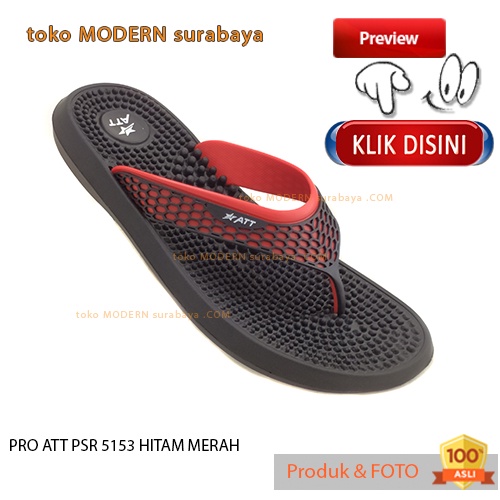 PRO ATT PSR 5153 HITAM MERAH sandal pria jepit karet murah anti air