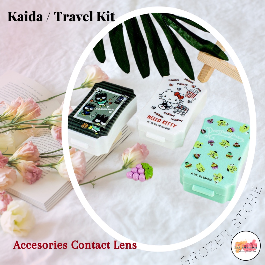 TEMPAT SOFTLENS MINI KACA - WARNA PUTIH MOTIF RANDOM