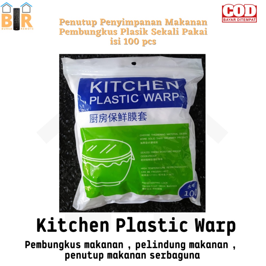 Penutup Penyimpanan Makanan Pembungkus Plastik Sekali Pakai isi 100 pcs