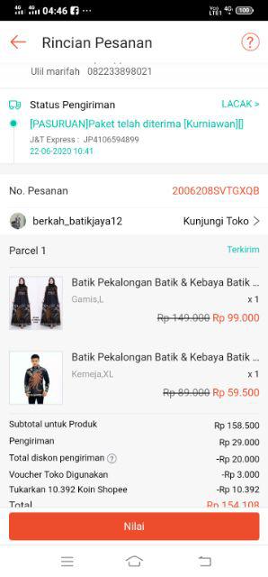Batik Pekalongan Batik & Kebaya Batik Couple Katun M L Xl 250gr
