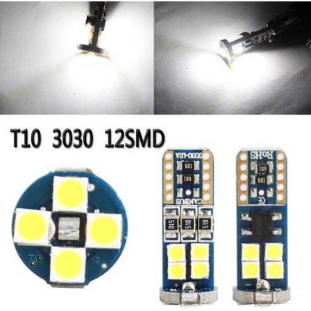 Lampu LED Mobil Motor T10 CANBUS 12 MATA ADN 3030 Senja Sein Plafon