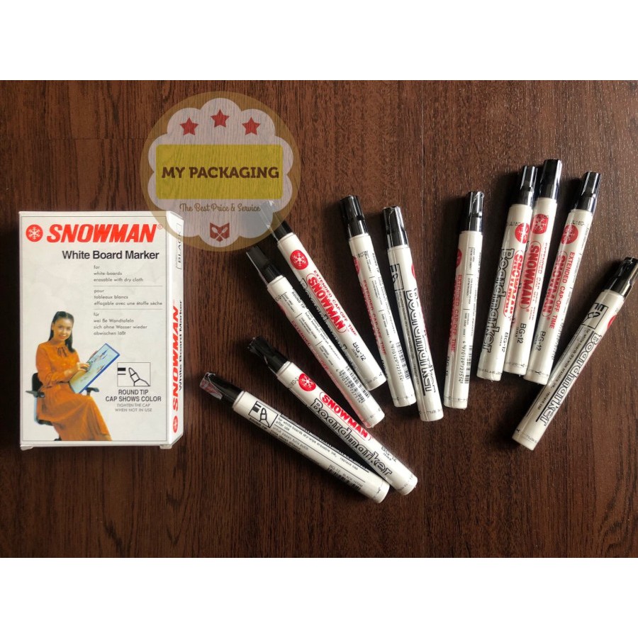 Spidol Snowman White Board SATUAN non Permanent bisa dihapus