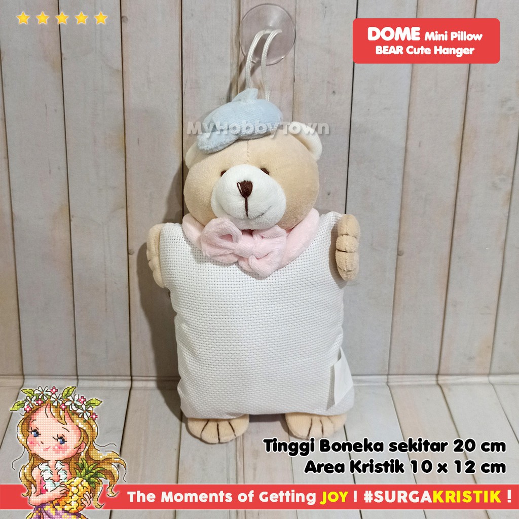 Gantungan Boneka Bantal Sulam Kristik Strimin Baby Bear Beruang F-075