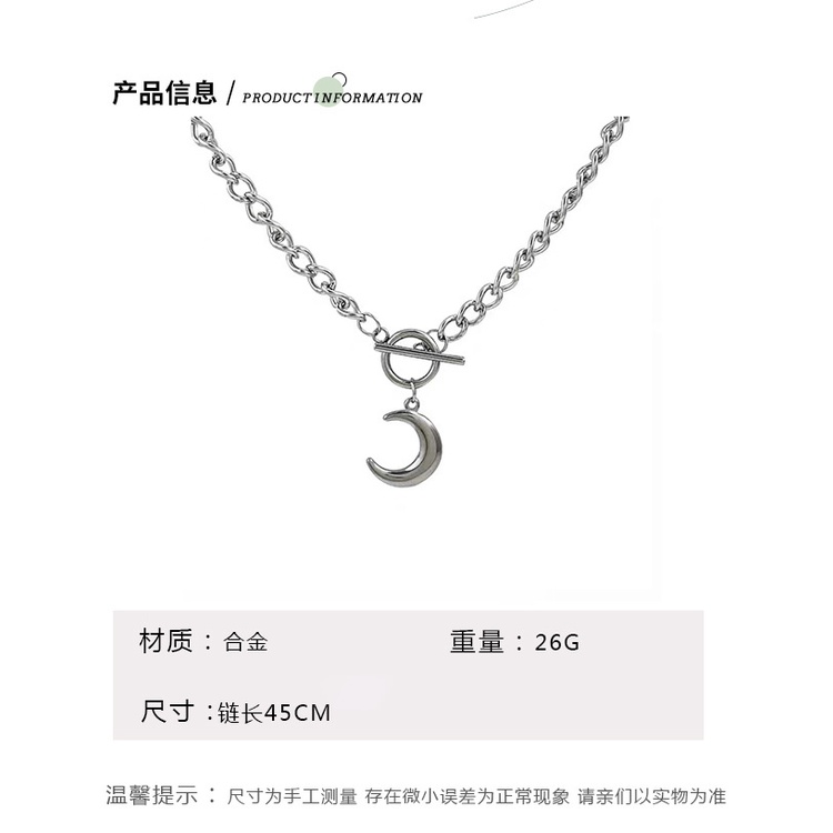 In Harajuku PL gesper moon pendant kalung untuk pria dan wanita gaya yang sama ins retro Gothic rant