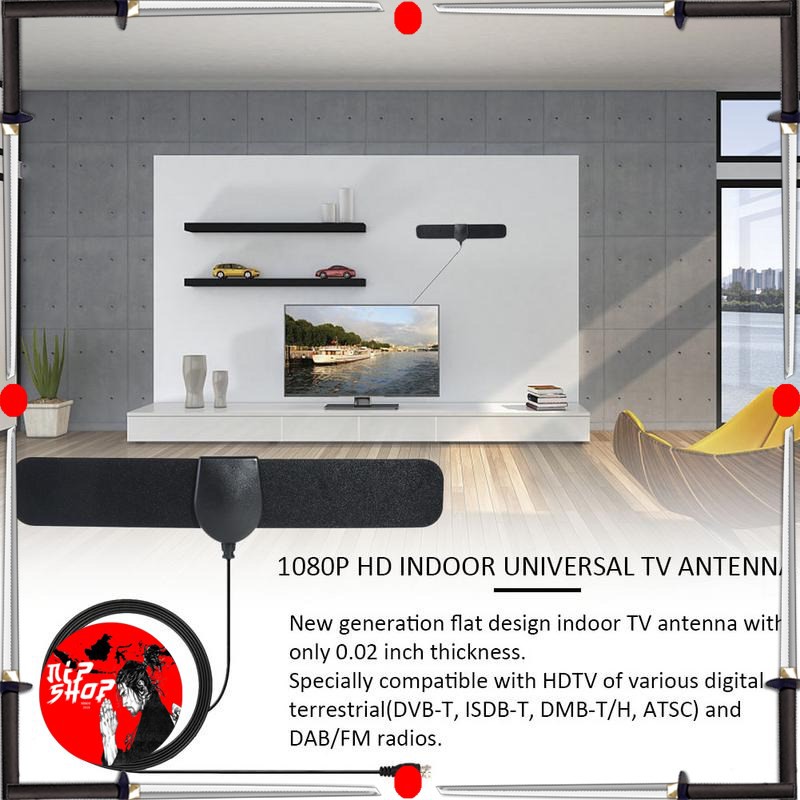 Taffware Antena TV Digital Indoor DVB-T2 High Gain 25dB - TFL-D141 - Black