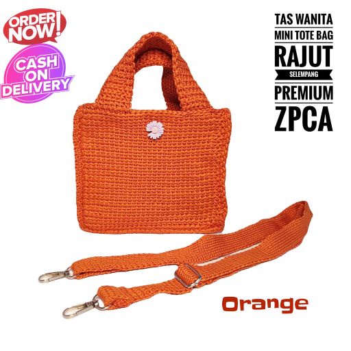 Mini ToteBag Rajut Wanita Tas Hangout Trend Kekinian