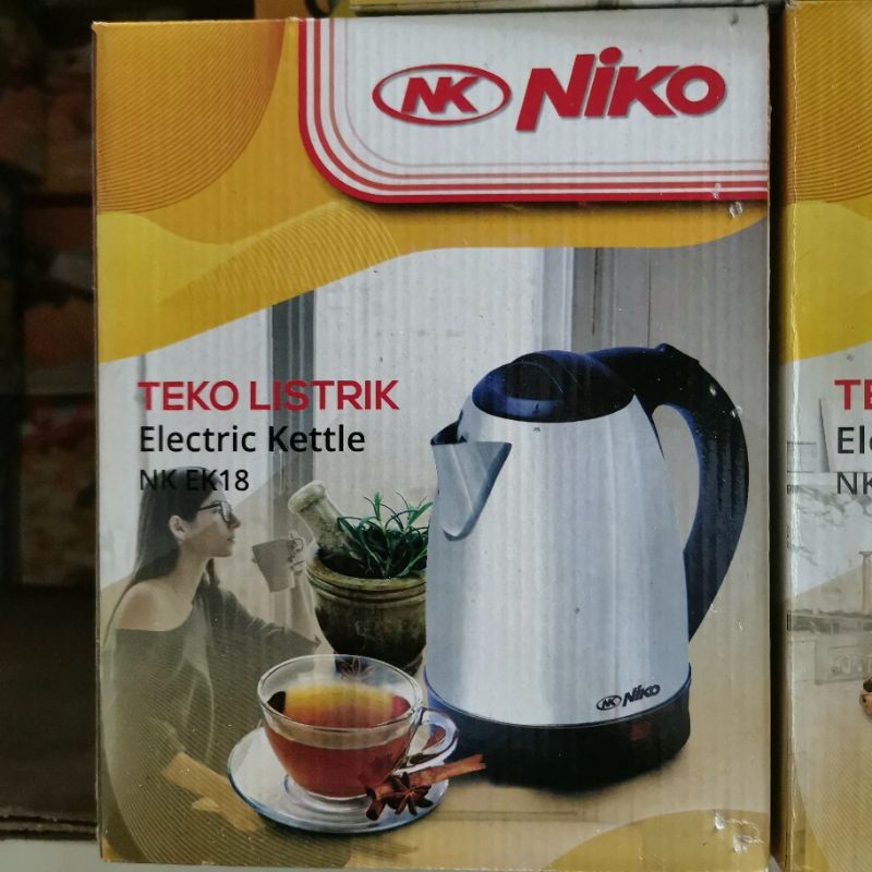 NIKO kettle Listrik 1.8 Liter Stainless EK 18 / Teko listrik