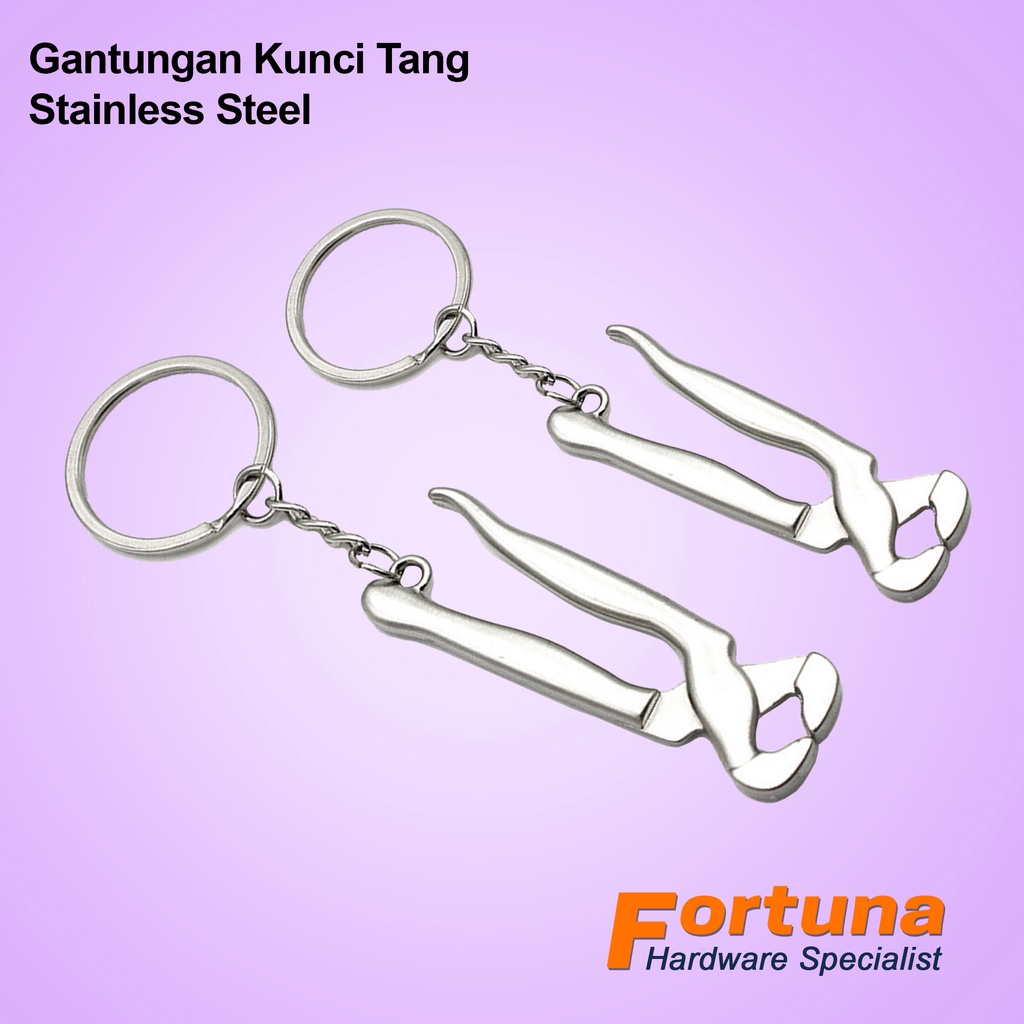 FORTUNA Gantungan Kunci Model Tang Gegep Stanless Steel / Stainless Wrench Keychain
