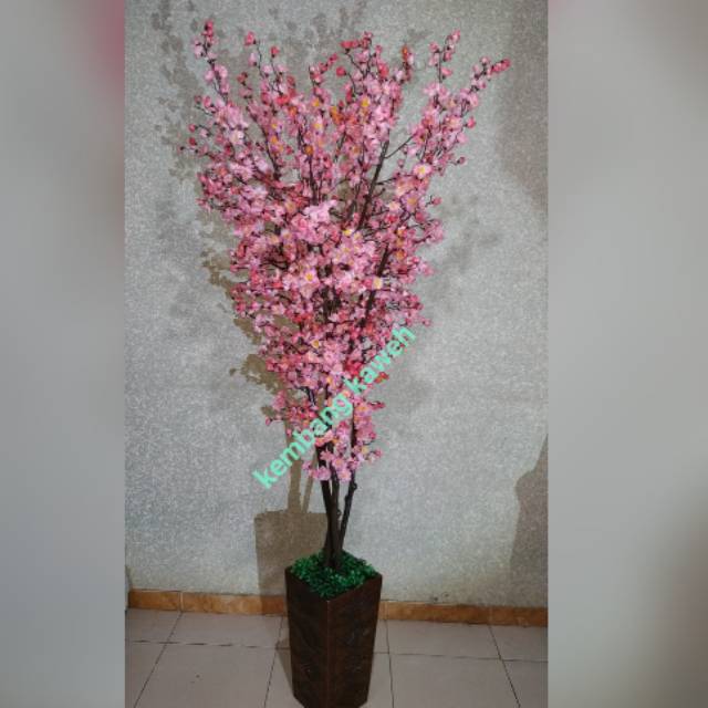 Pohon sakura plastik meihwa imlek tinggi 150cm