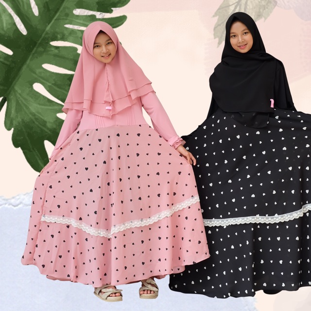 KHANSA DRESS LACE LOVE / gamis jersey monalisa