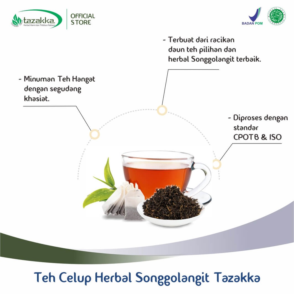 OBAT PEGEL LINU | Minuman herbal Teh SONGGOLANGIT Tazakka isi 20 Kantong HALAL BPOM ORIGINAL