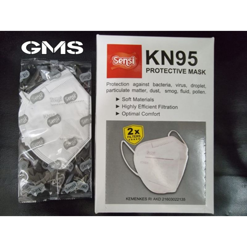 Masker Sensi KN95 Double Protective Mask 6 Ply Eceran Per Pcs