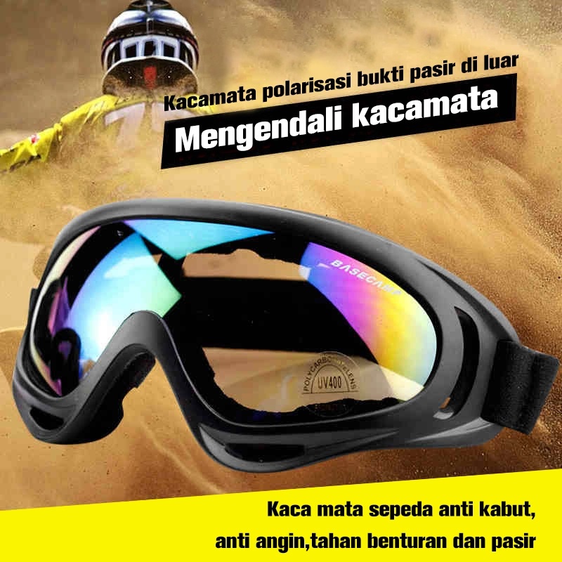 Kacamata Goggles Ski Sport Pelindung Kabut Anti Radiasi UV