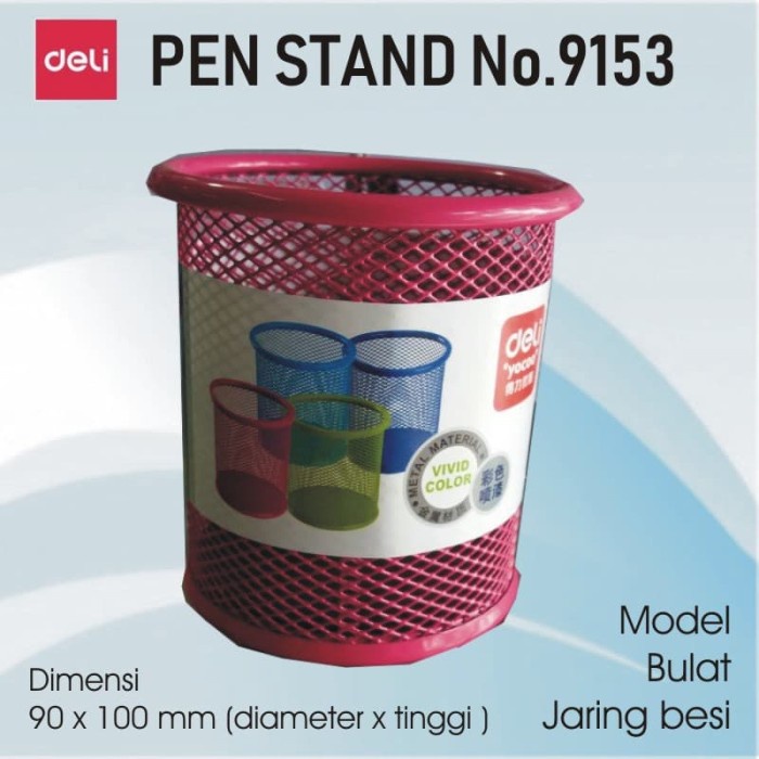 

Bergaransi Pen Stand / Pen Holder Deli No.9153 Model Bulat Jaring Besi Kuat Bagus Hot Sale
