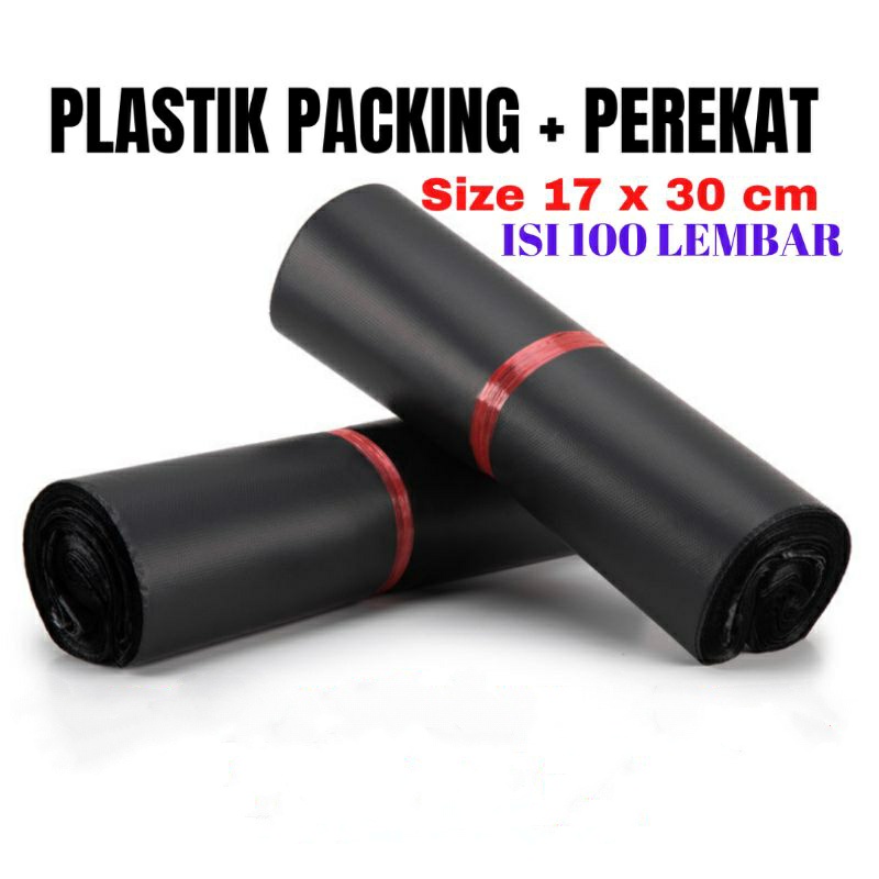 

Termurah Plastik Polymailer Hitam uk 17x30 isi 100 lembar/plastik packing/amplop plastik/plastik olshop