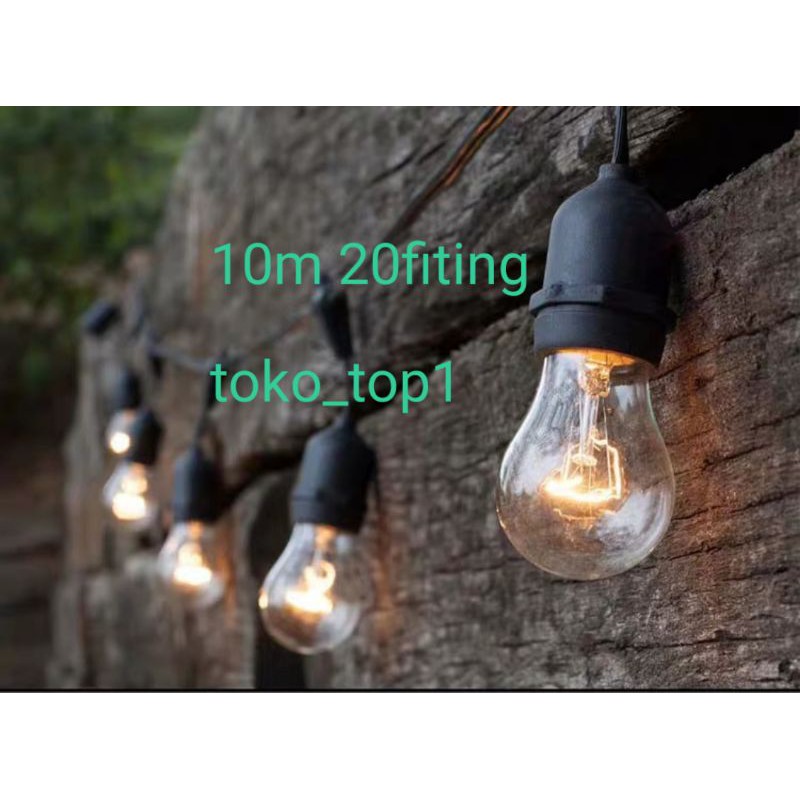 TOKO_TOP1 Kabel fiting lampu cafe gantung 10m 20m dekorasi outdoor fitting / super murah