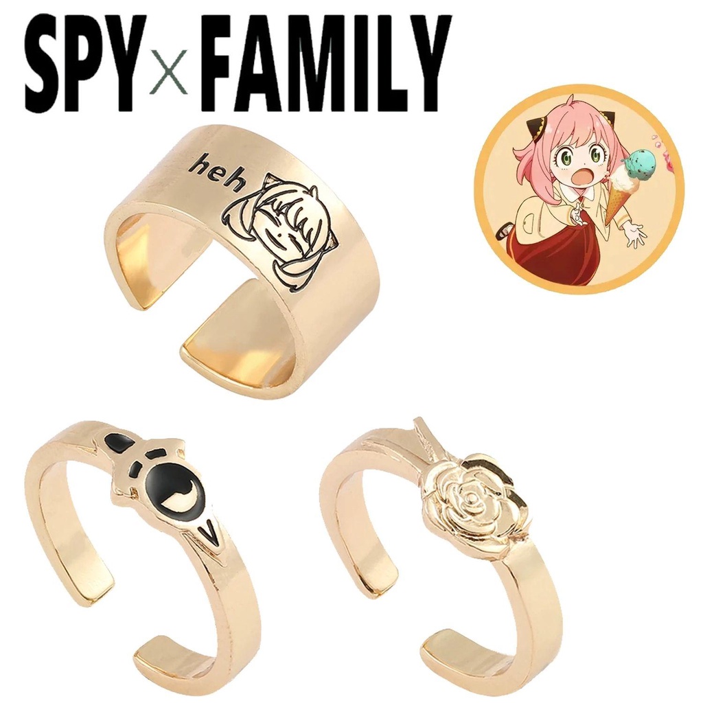 NEEDWAY Cosplay Cincin Desain Kartun Dekorasi Hadiah Putri Bramble Anak Laki-Laki Yor Forger Gadis Perhiasan Aksesoris