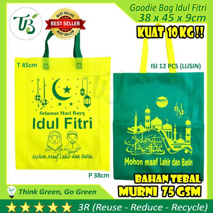 

Ready Oke] Goodie Bag Tas Spunbond Hari Raya Natal Idul Fitri Bukan Paper Bag Dus - Kuning, L