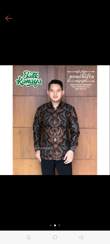 Pradhifta Kemeja Batik Pria Lengan Panjang Full Furing Bahan Katun Sragenan By Kanaya