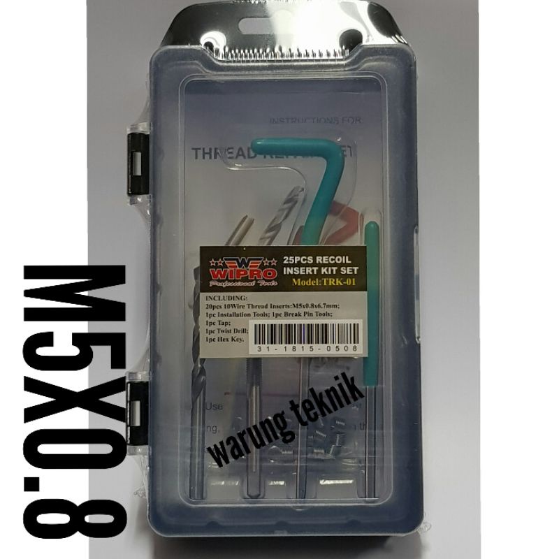 WIPRO RECOIL INSERT KIT THREAD REPAIR SYSTEM M5X0.8 M5 X 0.8