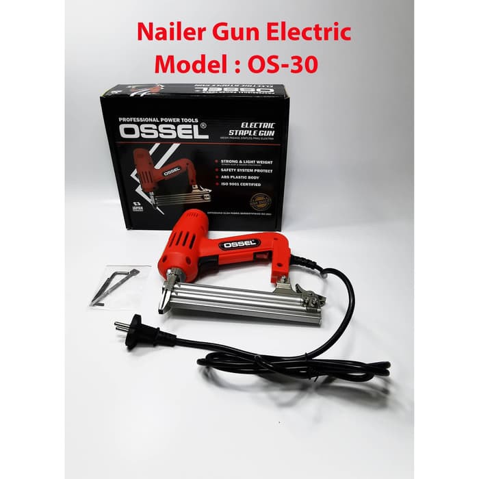 

Baru NAILER GUN OSSEL OS-30 STAPLES LISTRIK ELECTRIC NAILER F30 30mm 3CM