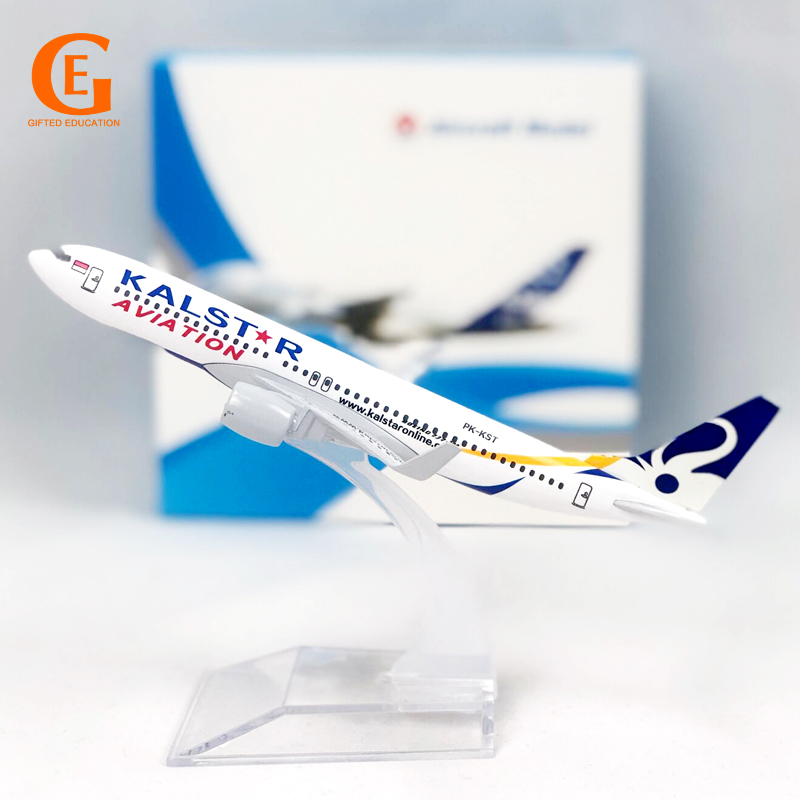 Model Pesawat Terbang Indonesia KA Airlines B737 Model KALSTR Boeing 737 Bahan Metal Solid Ukuran 16CM