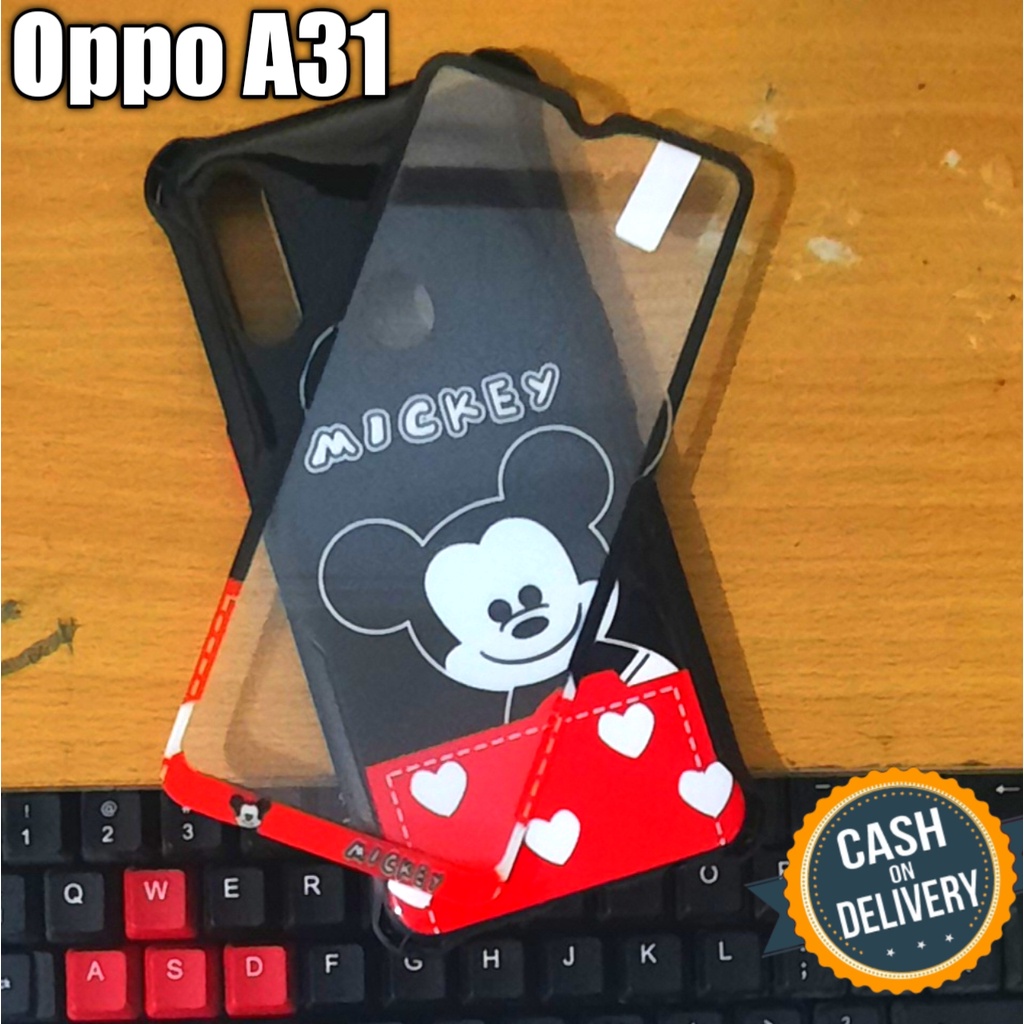 case hp oppo A31 softcase motif unik plus tempered glass