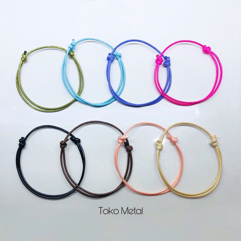 Gelang Tali Kulit Wanita Simpel Variasi warna [ Toko Metal ]