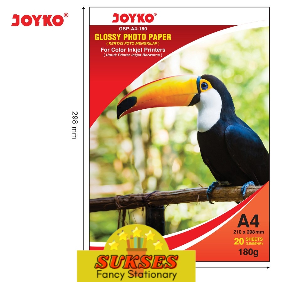 

Glossy Photo Paper Kertas Foto Mengkilap Gsp-A4-180 20 Sheets Lembar