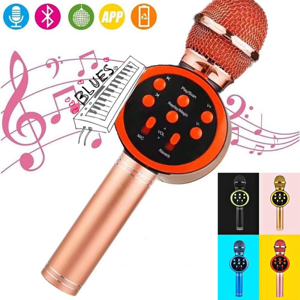 Mic Karaoke WSTER V11 Microphone Bluetooth Mikrofon Wireless HIFI SPEAKER