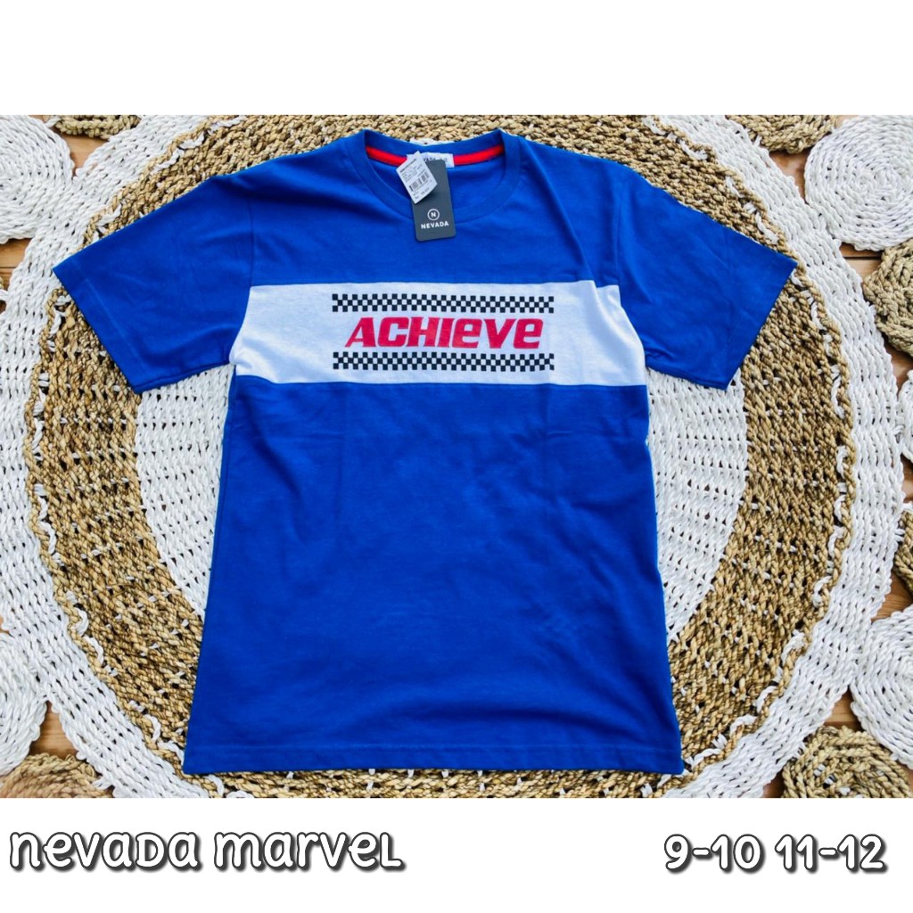 kaos anak achieve biru langit