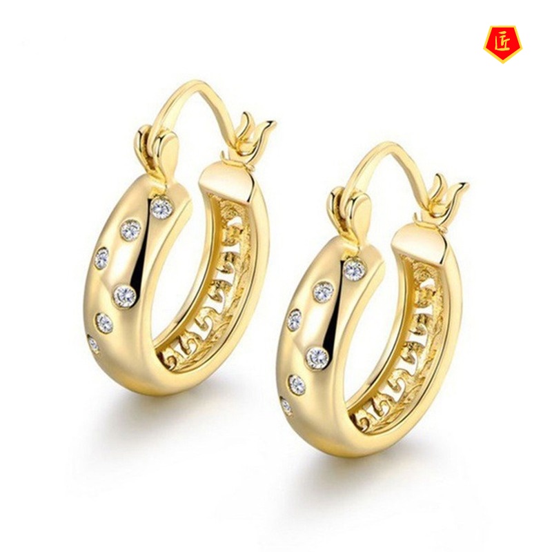 [Ready Stock]New Fashion Diamond 18K Gold Ear Clip
