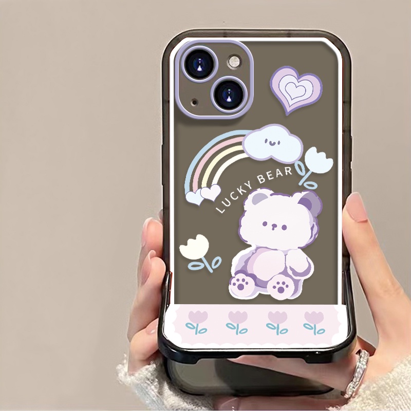 Soft Case Pelindung Transparan Motif Beruang Tahan Banting Untuk IPhone 13 Pro MAX 11 12 Pro 6 6s XS MAX XR 7 8 Plus SE 2020