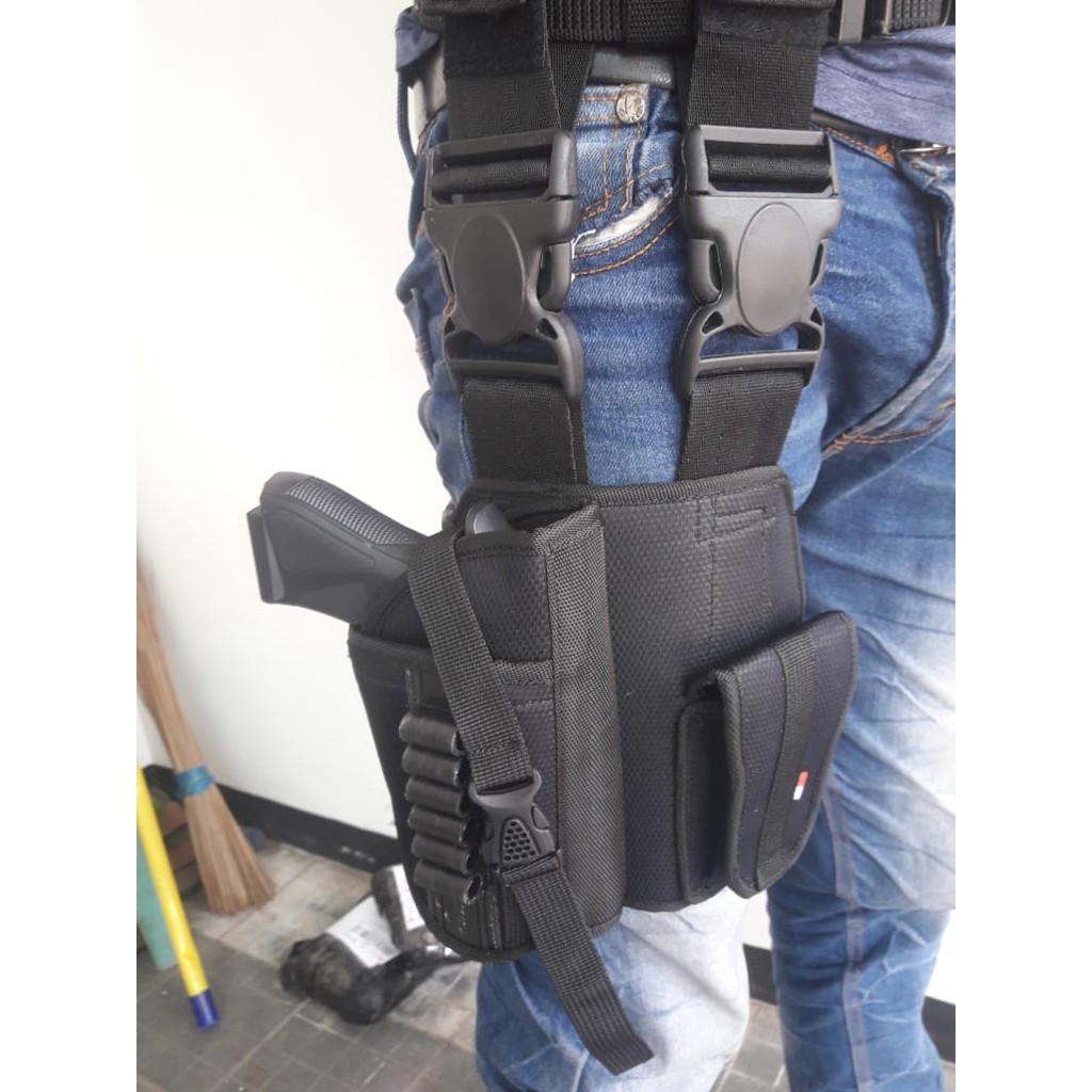 RPM PROMO HOLSTER PAHA Holster Paha dengan Mag Magasen Magazen Model Tumpuk-KODE04