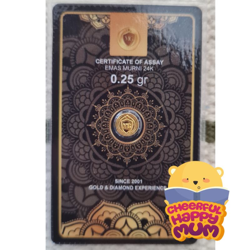 MiniGold Mini Gold Kado Emas 0.25 gram 0.25g 0,25 gram 0.25gram 025