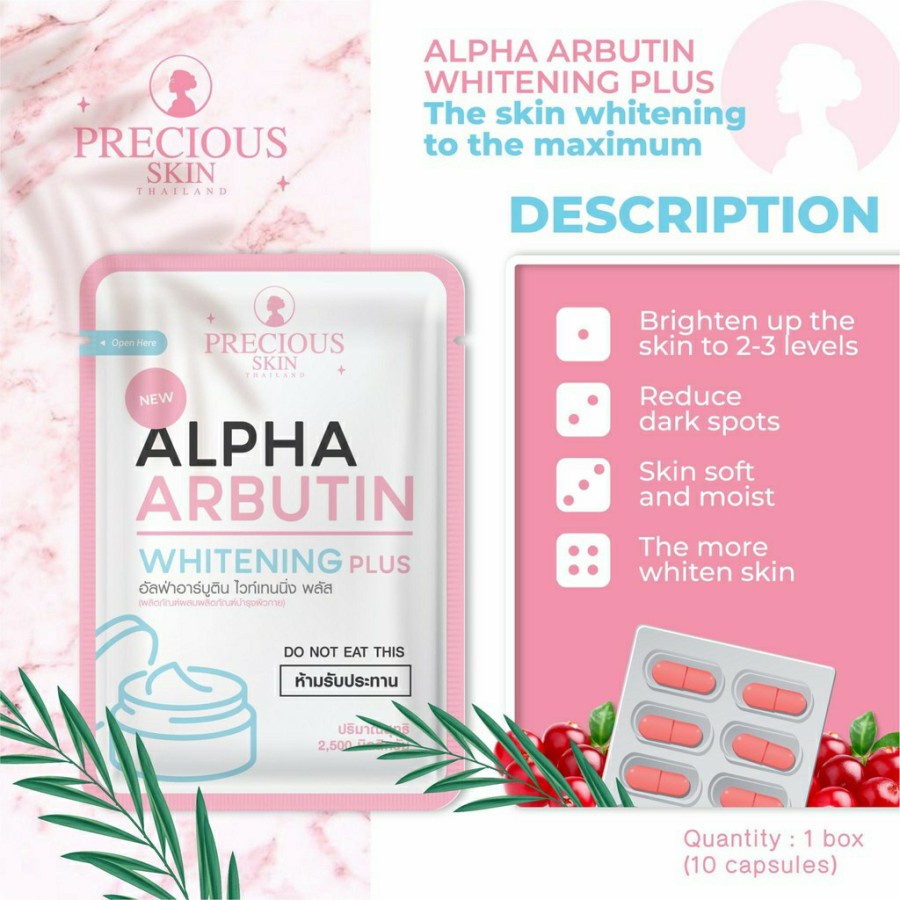 Alpha Arbutin Whitening 3 Plus Powder Pemutih Badan 25gr Mencerahkan Kulit
