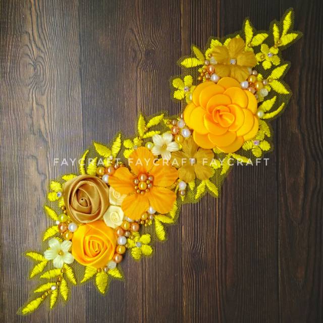 Headpiece Hijab Kuning Gold