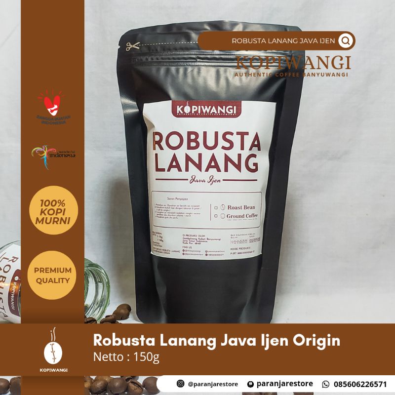 

Kopi Robusta Lanang Java Ijen Origin 150 gram - KOPIWANGI