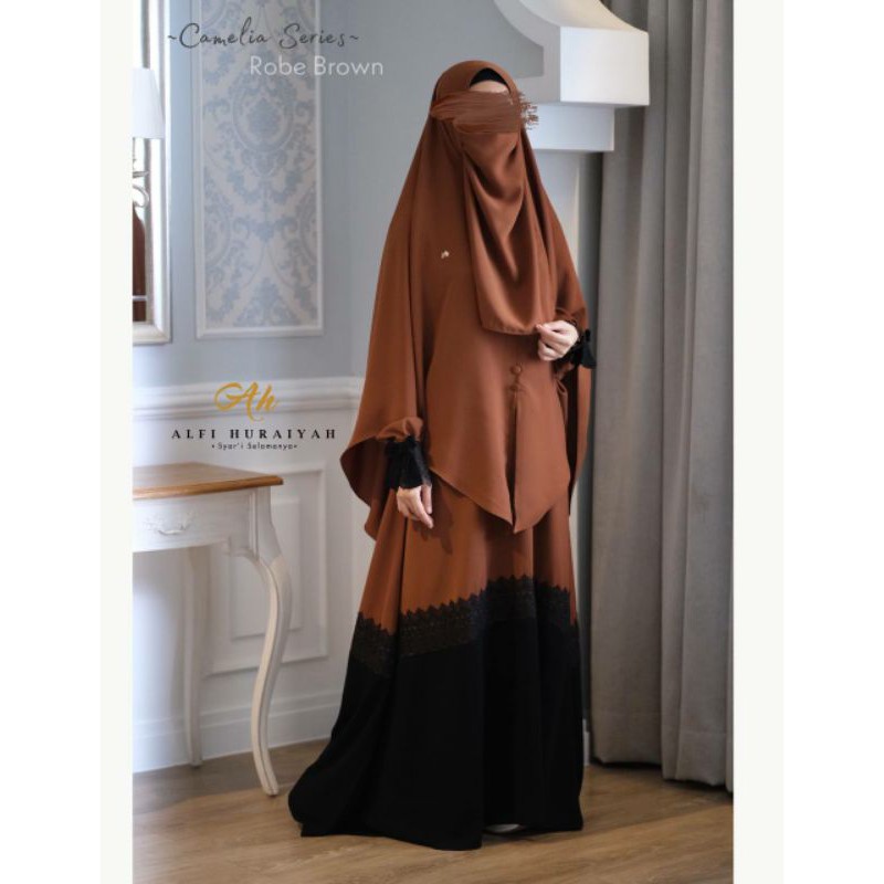 gamis Camelia set khimar Alfi Huraiyah