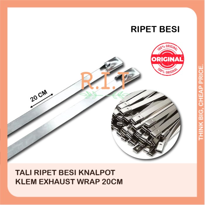 Tali Ripet Besi Knalpot Klem Stainless Exhaust Wrap Kabel Ties 20cm