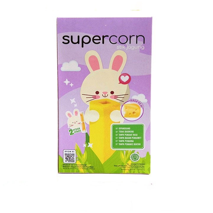 Supercorn Stik Jagung Non MSG Rasa Keju 120g ( 1box )