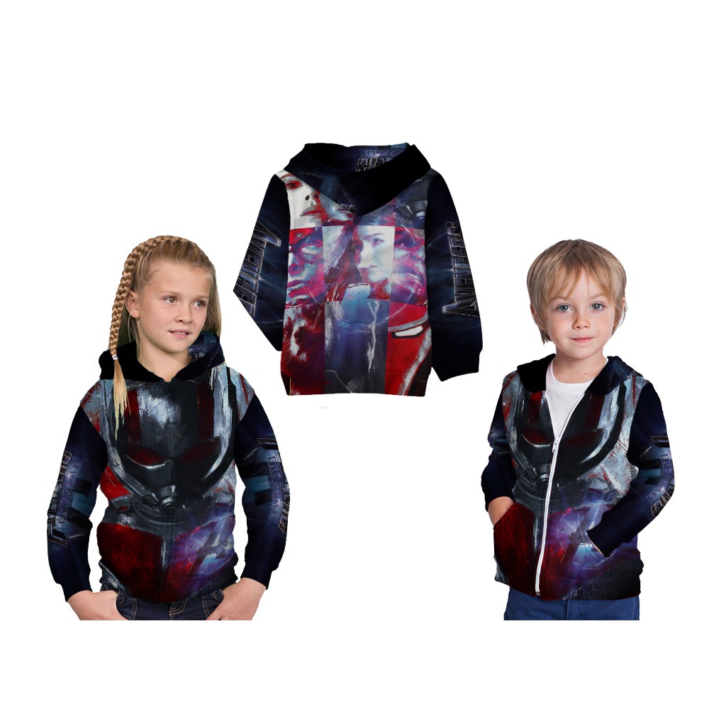 Jaket Sweater Hoodie Anak Fullprint Custom Avengers Endgame - Antman