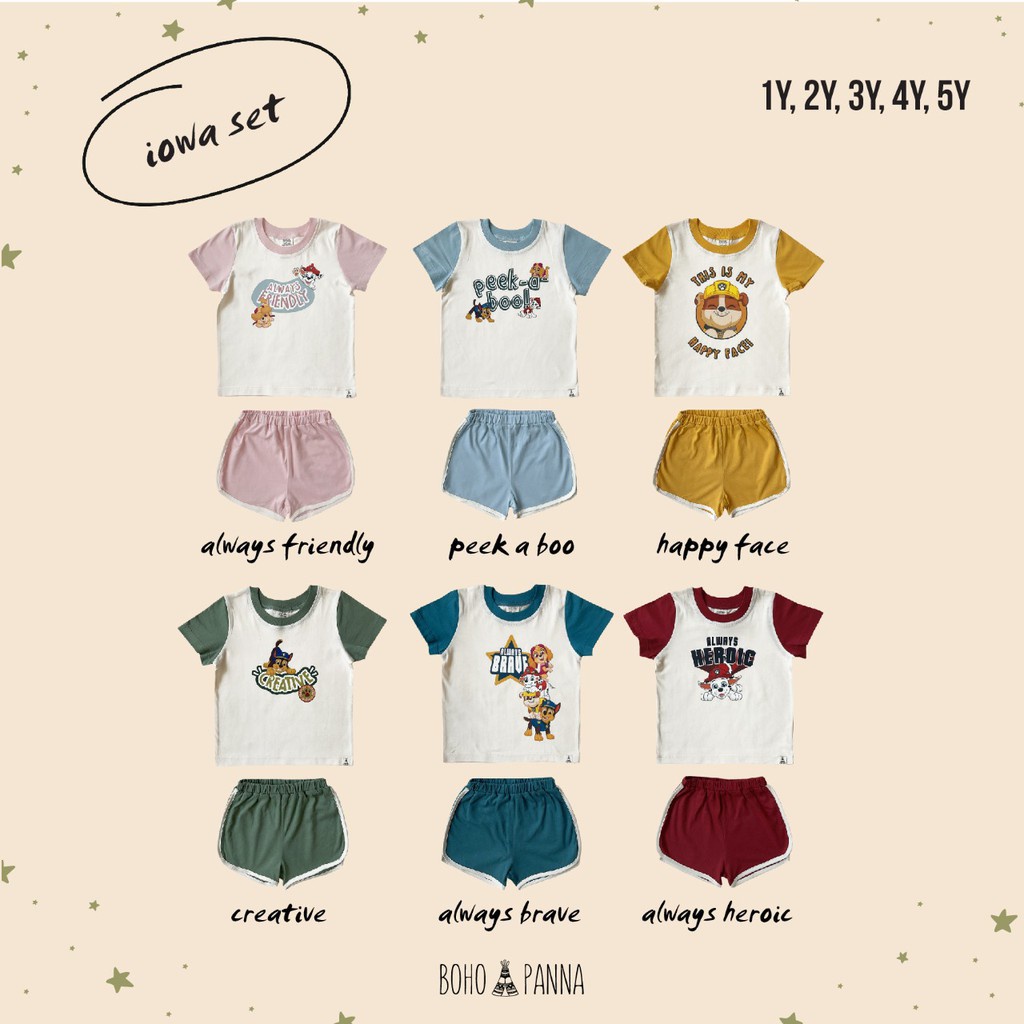 BohoPanna Iowa Set / Setelan anak unisex