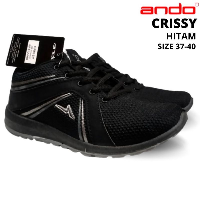 Sepatu sekolah Ando Linda - Tracy - ELLEN - CARMEN - SAGA - SCOTTY - NIVIA - KAYLYN - BSC 33 size 37-43 hitam putih sepatu kets sepatu wanita sepatu sneaker