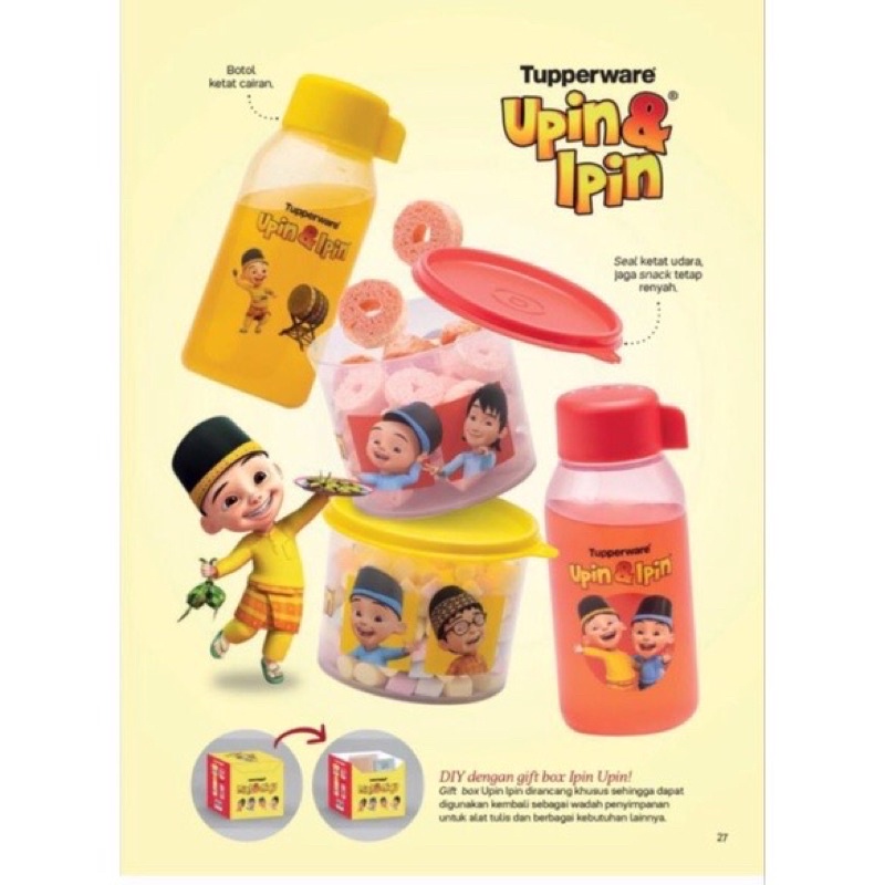 Tupperware paket Upin ipin snack set toples botol minum