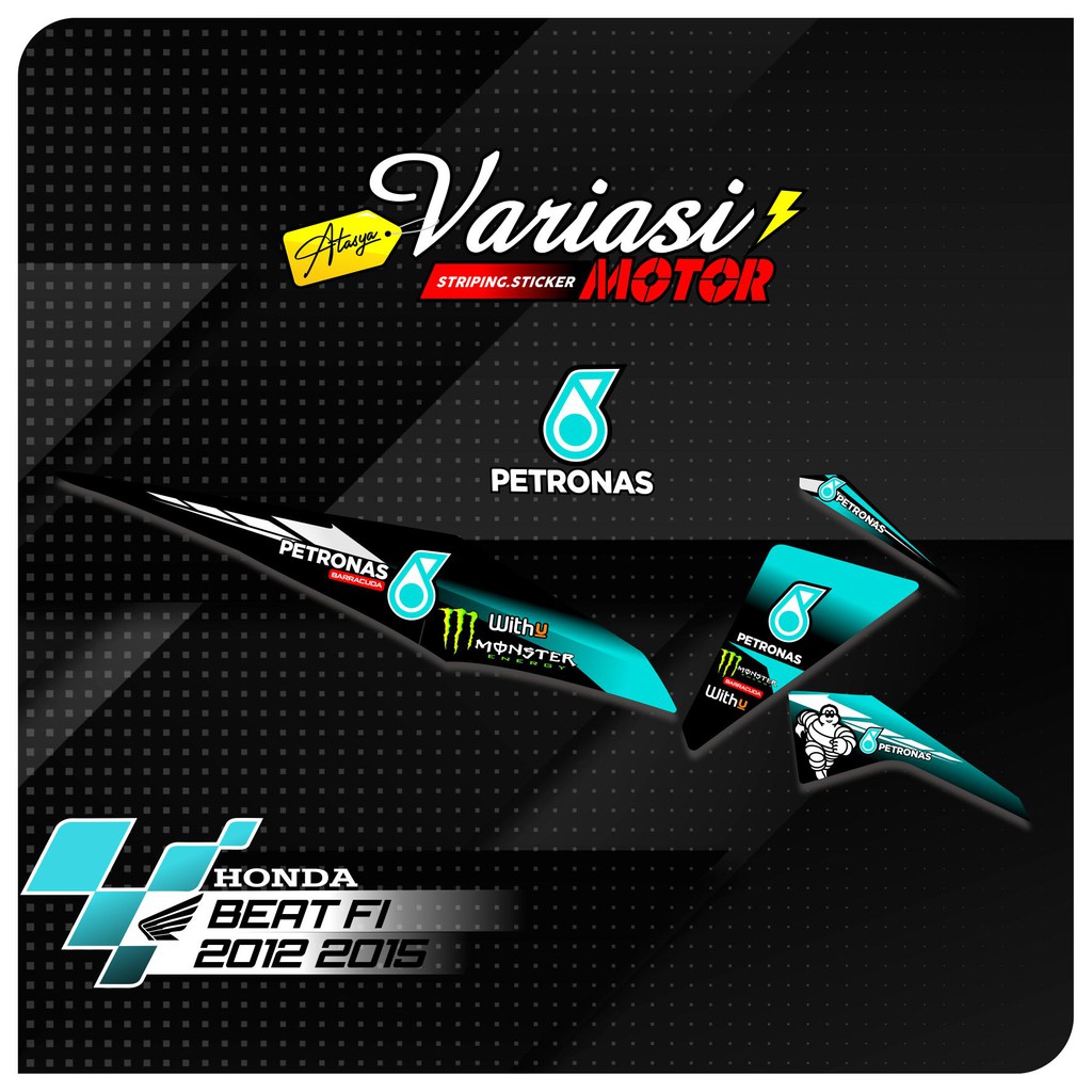 STRIPING VARIASI STICKER HONDA BEAT FI NEW 2012 sd 2015 LIVERY PETRONAS