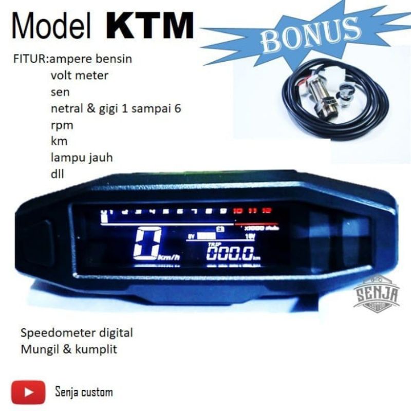 Speedometer digital replika KTM  universal